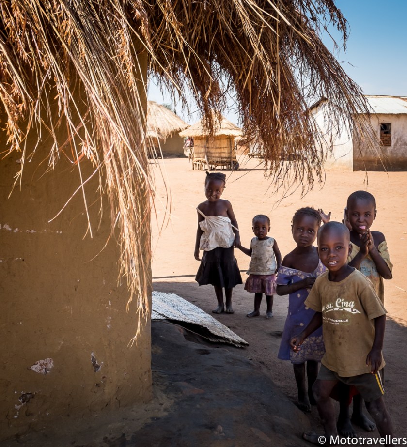Children at a village we stop for a rest